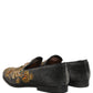 Dolce & Gabbana Black Velvet Embellished Dress Loafers Shoes