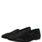 Dolce & Gabbana Black Rhinestone Embellished Loafers Shoes