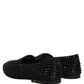 Dolce & Gabbana Black Rhinestone Embellished Loafers Shoes