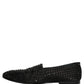 Dolce & Gabbana Black Rhinestone Embellished Loafers Shoes