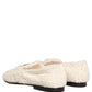 Dolce & Gabbana White Fur Shearling Men Dress Loafers Shoes