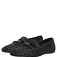 Dolce & Gabbana Black Woven Raffia Slip On Loafers Shoes