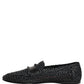 Dolce & Gabbana Black Woven Raffia Slip On Loafers Shoes