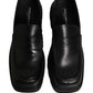 Dolce & Gabbana Black Calfskin Leather Men Dress Loafer Shoes