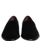 Dolce & Gabbana Black Velvet Loafers Formal Men Dress Shoes