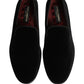 Dolce & Gabbana Black Velvet Loafers Formal Men Dress Shoes