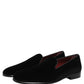 Dolce & Gabbana Black Velvet Loafers Formal Men Dress Shoes