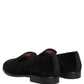 Dolce & Gabbana Black Velvet Loafers Formal Men Dress Shoes