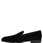 Dolce & Gabbana Black Velvet Loafers Formal Men Dress Shoes