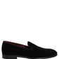 Dolce & Gabbana Black Velvet Loafers Formal Men Dress Shoes