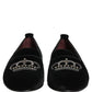 Dolce & Gabbana Black Crown Embellished Dress Loafers Shoes