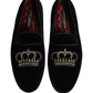 Dolce & Gabbana Black Crown Embellished Dress Loafers Shoes