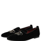 Dolce & Gabbana Black Crown Embellished Dress Loafers Shoes