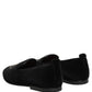 Dolce & Gabbana Black Crown Embellished Dress Loafers Shoes