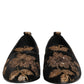 Dolce & Gabbana Black Floral Jacquard Dress Loafers Shoes
