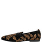 Dolce & Gabbana Black Floral Jacquard Dress Loafers Shoes