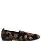 Dolce & Gabbana Black Floral Jacquard Dress Loafers Shoes