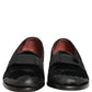 Dolce & Gabbana Black Velvet Loafers Formal Men Dress Shoes