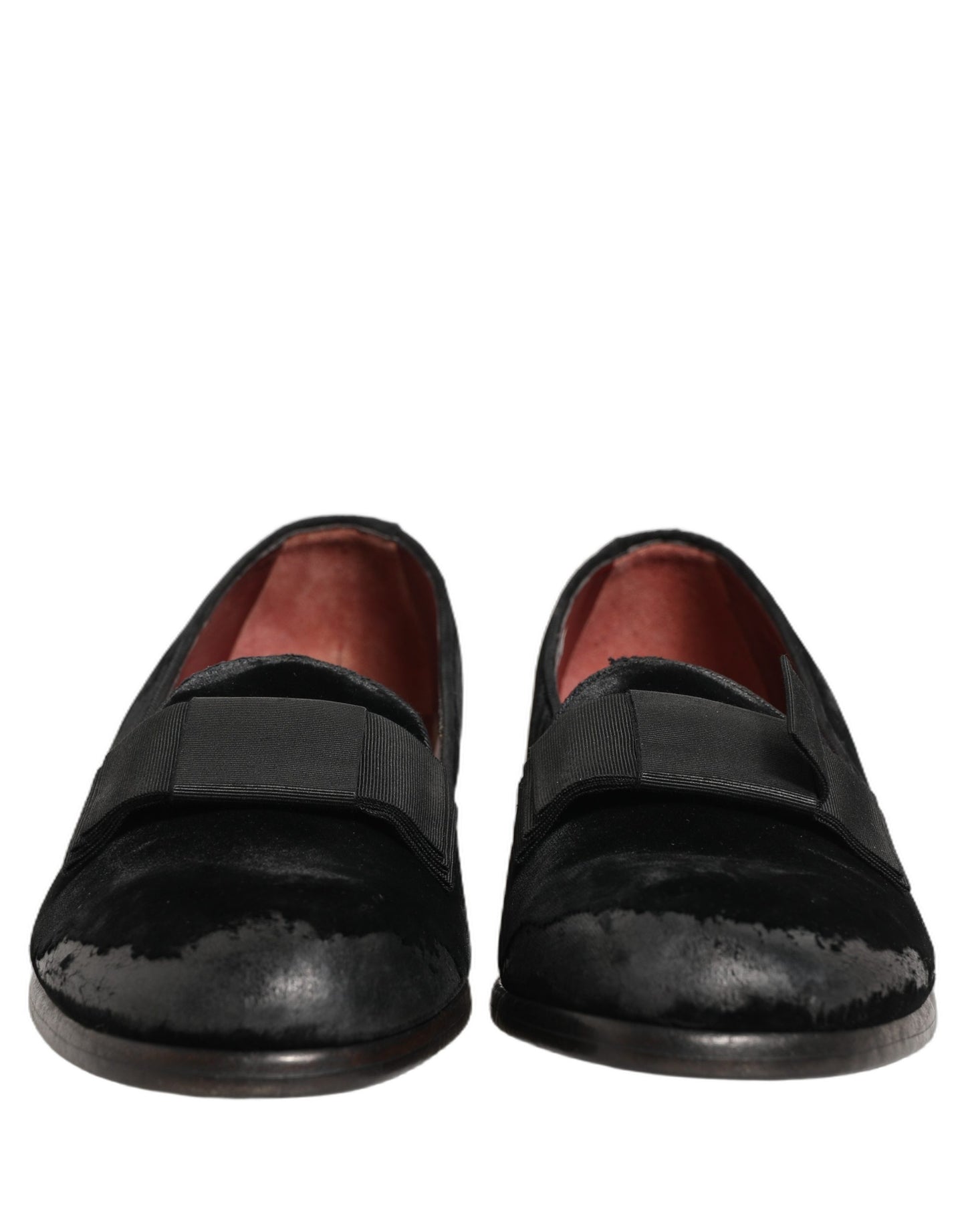 Dolce & Gabbana Black Velvet Loafers Formal Men Dress Shoes