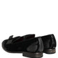 Dolce & Gabbana Black Velvet Loafers Formal Men Dress Shoes