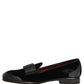Dolce & Gabbana Black Velvet Loafers Formal Men Dress Shoes