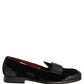 Dolce & Gabbana Black Velvet Loafers Formal Men Dress Shoes