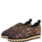 Dolce & Gabbana Brown Leopard Print Quilted Men Sneakers Shoes
