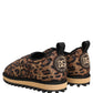 Dolce & Gabbana Brown Leopard Print Quilted Men Sneakers Shoes