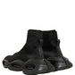 Dolce & Gabbana Black Slip On Wave Socks Men Sneakers Shoes