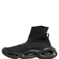 Dolce & Gabbana Black Slip On Wave Socks Men Sneakers Shoes