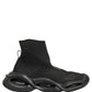 Dolce & Gabbana Black Slip On Wave Socks Men Sneakers Shoes
