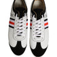 Dolce & Gabbana Black White Leather Suede Low Top Sneakers Shoes