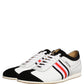 Dolce & Gabbana Black White Leather Suede Low Top Sneakers Shoes