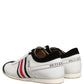 Dolce & Gabbana Black White Leather Suede Low Top Sneakers Shoes