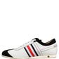 Dolce & Gabbana Black White Leather Suede Low Top Sneakers Shoes