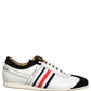 Dolce & Gabbana Black White Leather Suede Low Top Sneakers Shoes