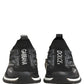 Dolce & Gabbana Black White Sorrento Slip-On Logo Sneakers Shoes