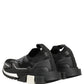 Dolce & Gabbana Black White Sorrento Slip-On Logo Sneakers Shoes