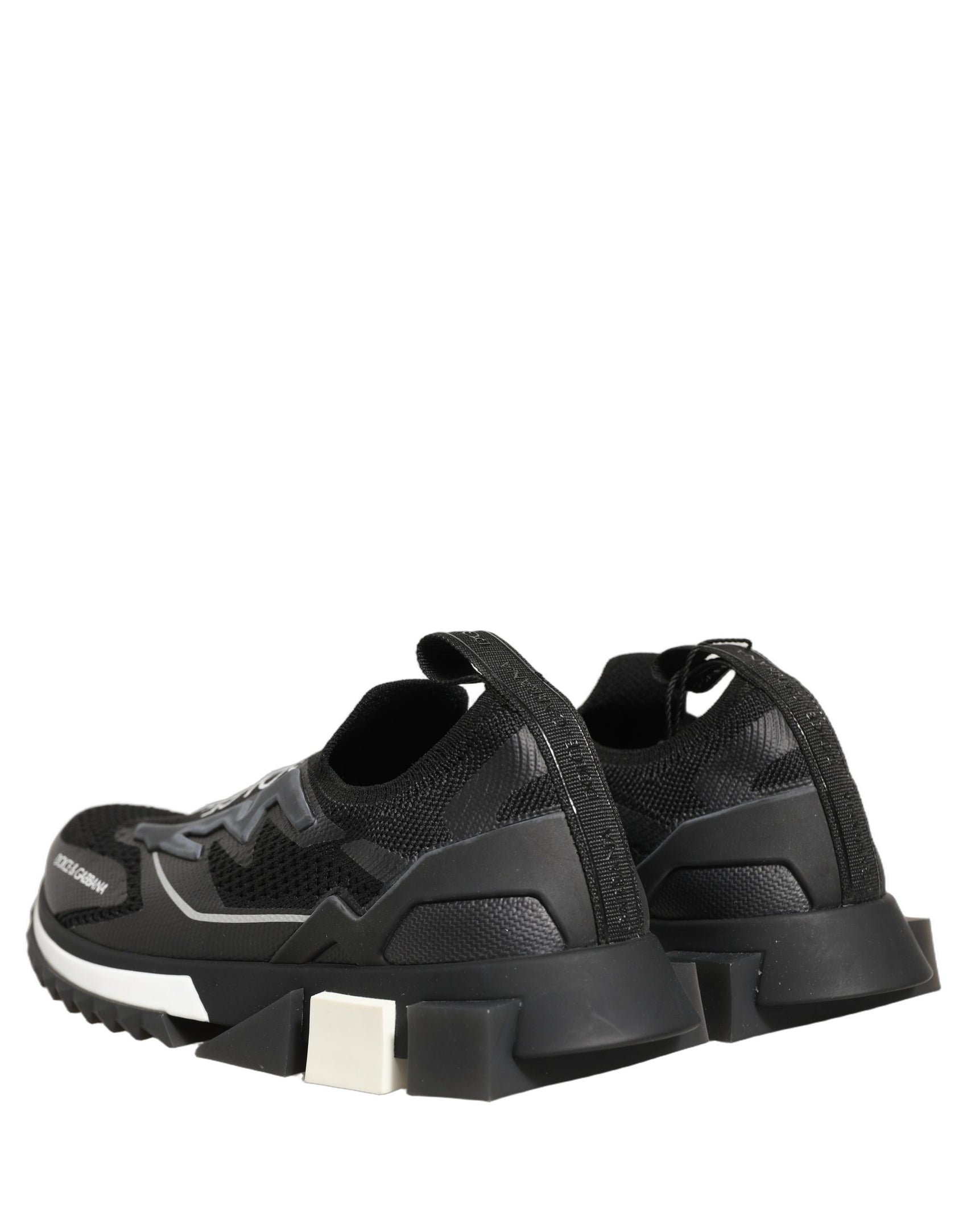 Dolce & Gabbana Black White Sorrento Slip-On Logo Sneakers Shoes