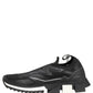 Dolce & Gabbana Black White Sorrento Slip-On Logo Sneakers Shoes