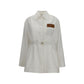 Fendi White Linen Full-Length Jacket