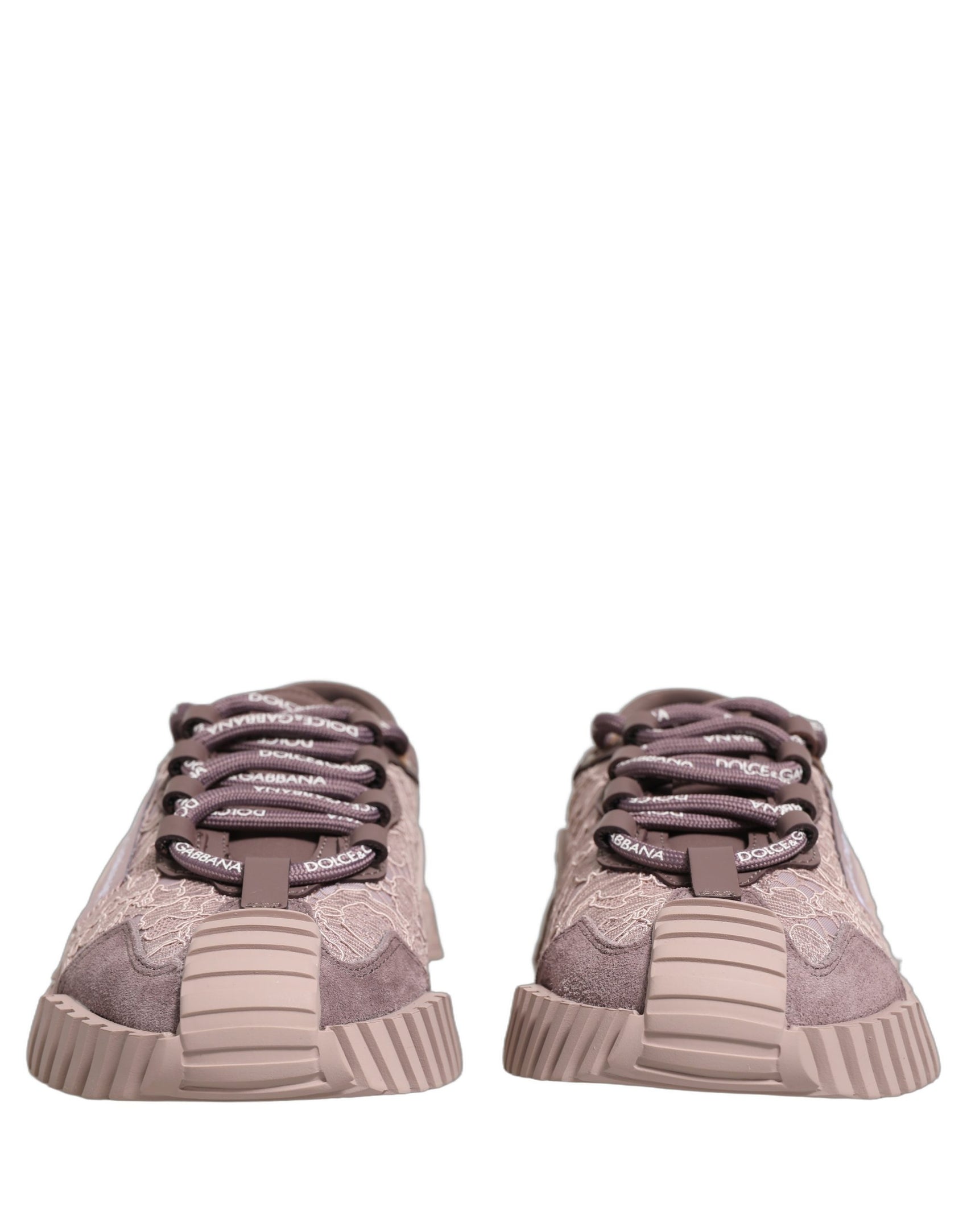 Dolce & Gabbana Pink Lace NS1 Low Top Sneaker Sports Shoes
