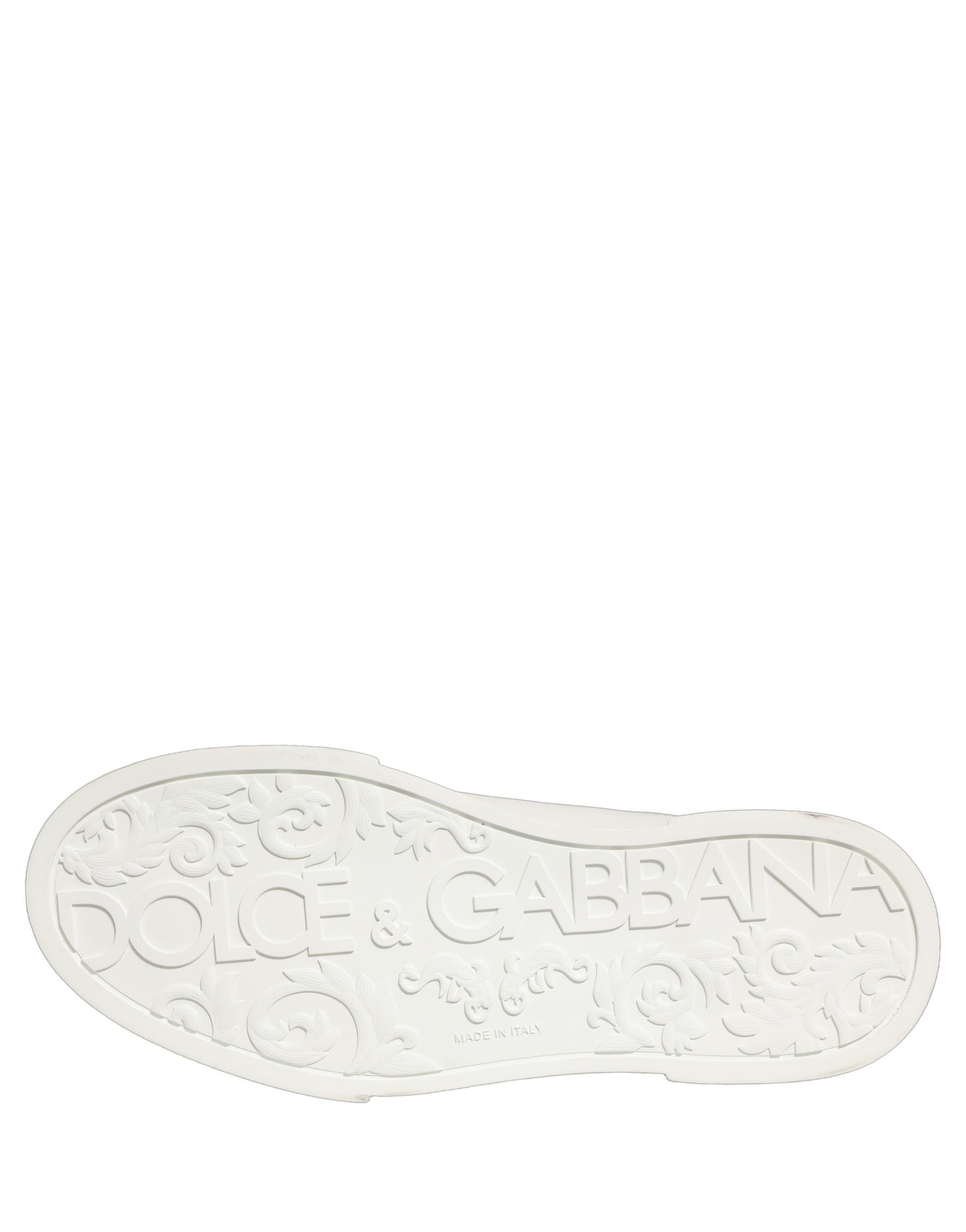 Dolce & Gabbana White Leather DG Logo Low Top Sneakers Shoes