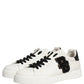 Dolce & Gabbana White Leather DG Logo Low Top Sneakers Shoes