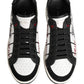 Dolce & Gabbana White Black DG Logo King Patch Low-Top Sneaker Shoes