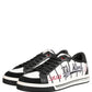 Dolce & Gabbana White Black DG Logo King Patch Low-Top Sneaker Shoes