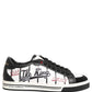 Dolce & Gabbana White Black DG Logo King Patch Low-Top Sneaker Shoes