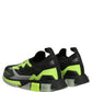 Dolce & Gabbana Black Green Sorrento Low Top Sneakers Shoes