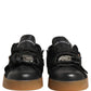 Dolce & Gabbana Black Leather Low Trainers Men Sneakers Shoes