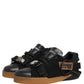 Dolce & Gabbana Black Leather Low Trainers Men Sneakers Shoes